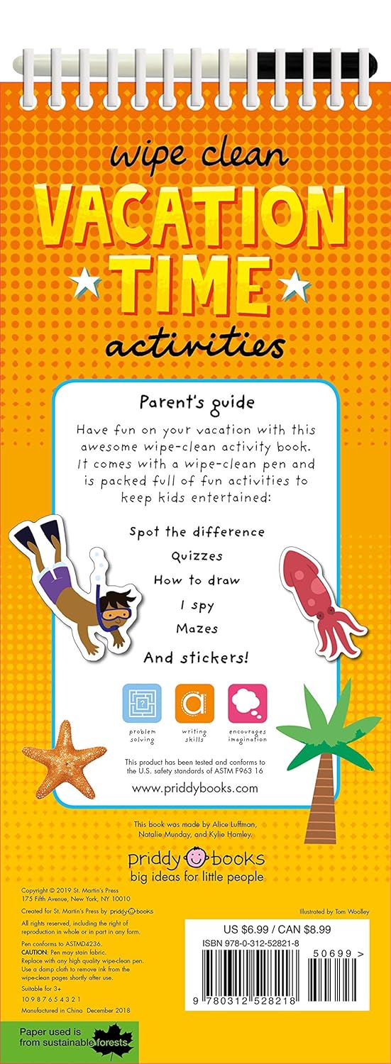 Wipe Clean Vacation Time Activities | Roger Priddy