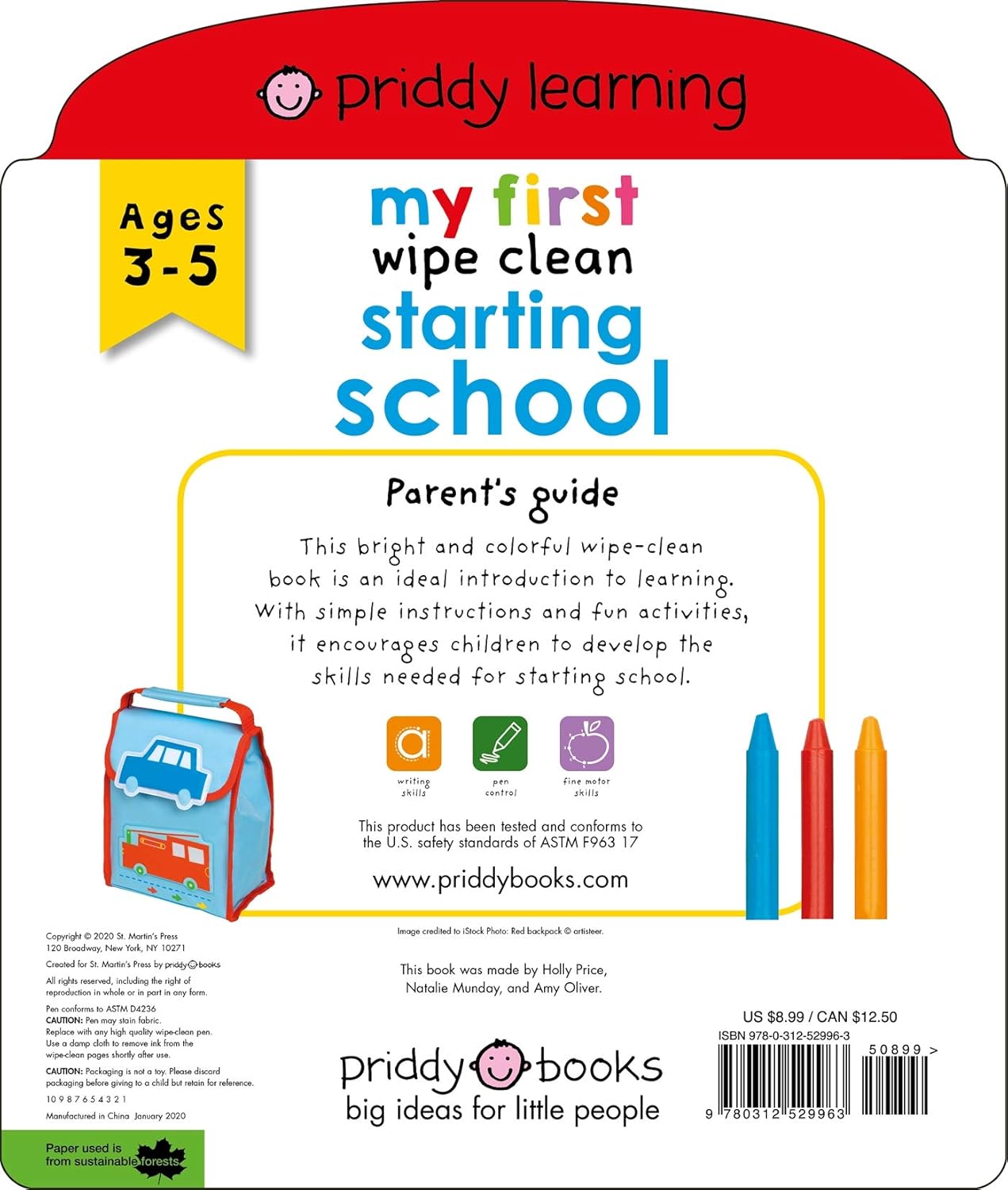 Priddy Learning: My First Wipe Clean Starting School | Roger Priddy