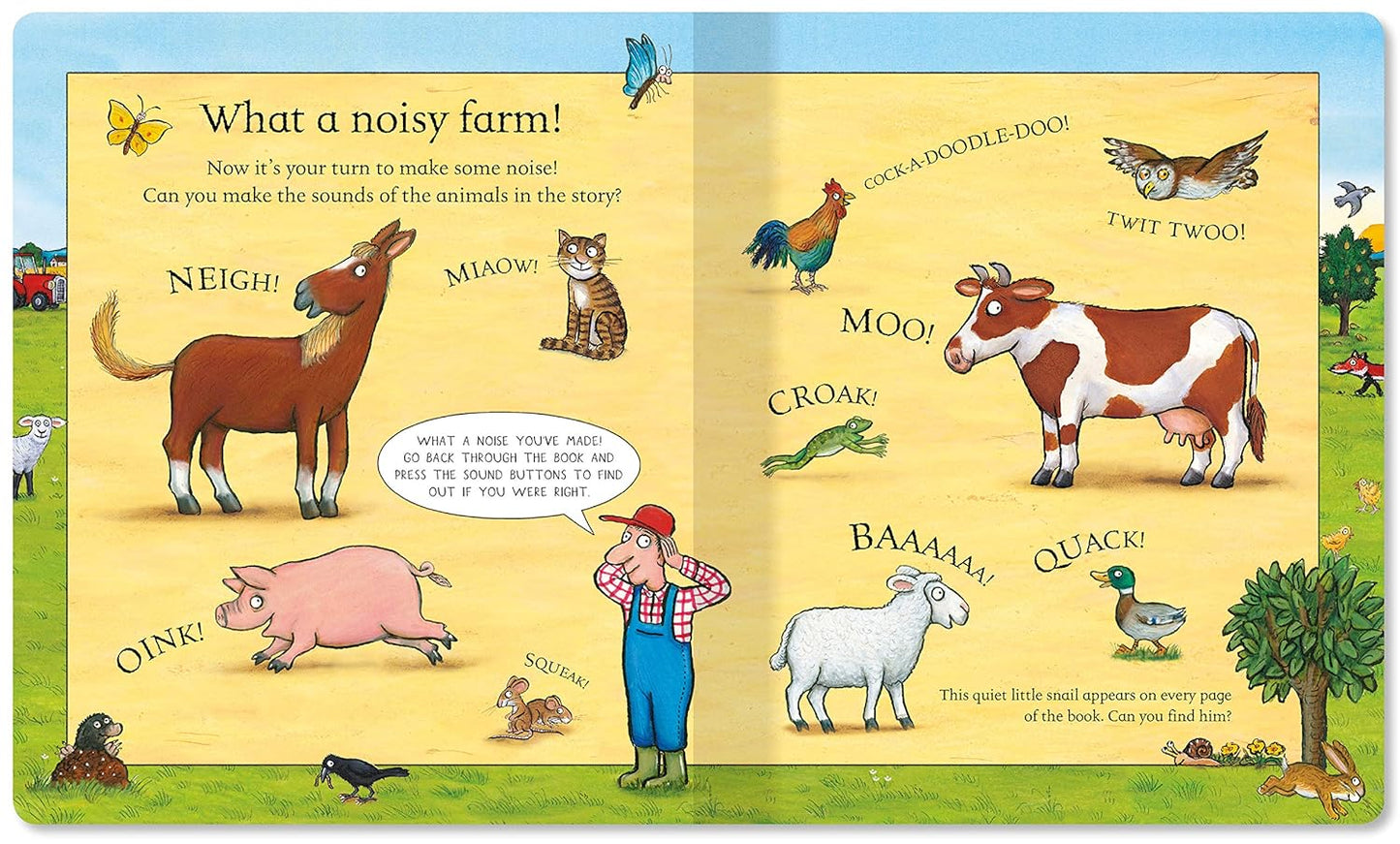 The Noisy Farm Book: A press-the-page sound book | Axel Scheffler